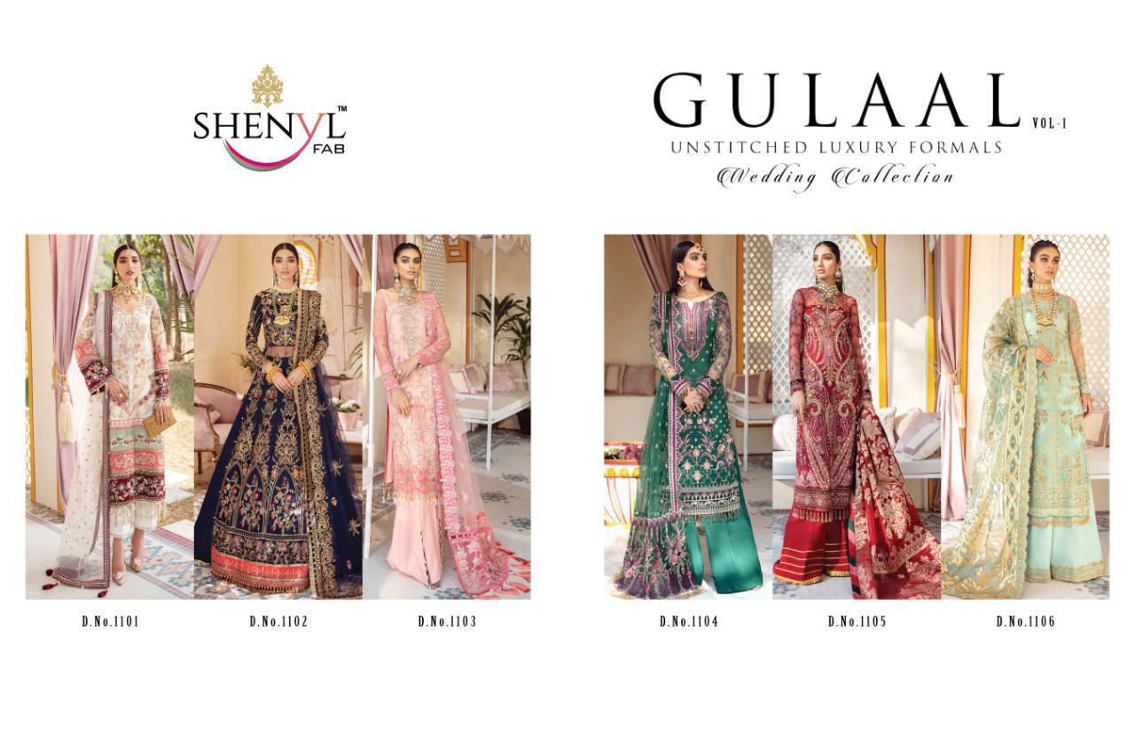 Gulaal Vol 1 Presents By Shenyl Fab Net With Embroidery Pakistani Suits At Wholesale Rate In Surat