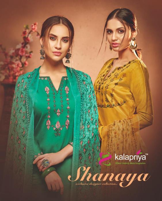 Kalapriya Presents Shanaya Vol-1 Printed Embroidered Heavy Jam Cotton Dress Material At Wholesale Rate In Surat