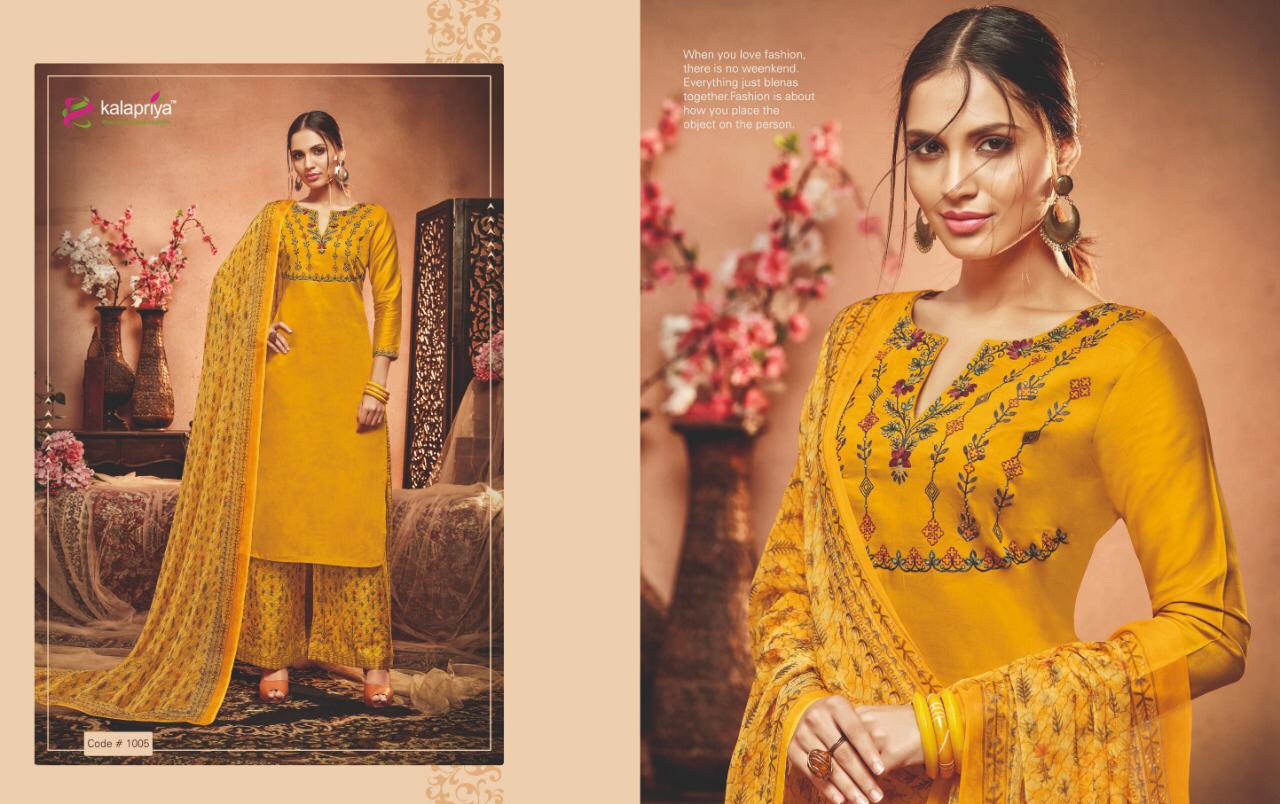 Kalapriya Presents Shanaya Vol-1 Printed Embroidered Heavy Jam Cotton Dress Material At Wholesale Rate In Surat