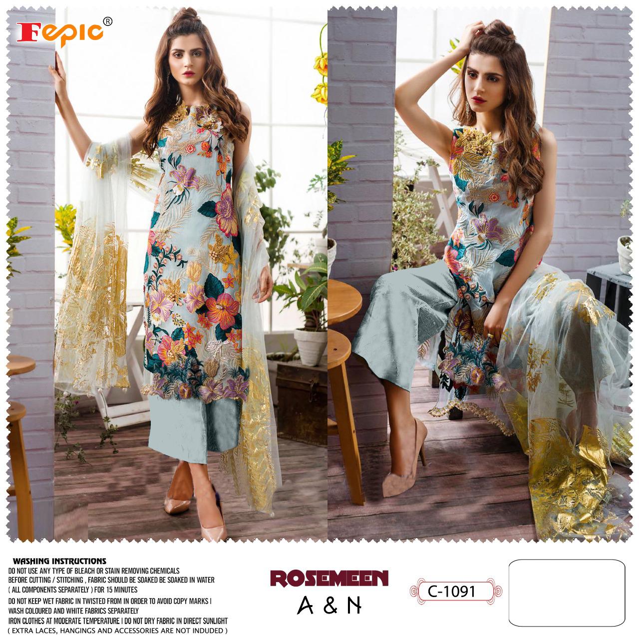 Rosemeen A&n Designer Salwar Suits By Fepic At Wholesale Rate In Surat