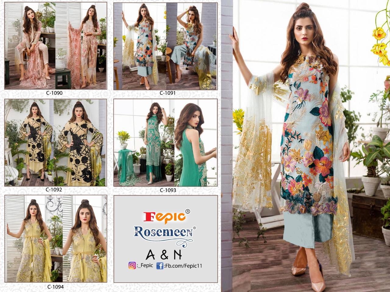 Rosemeen A&n Designer Salwar Suits By Fepic At Wholesale Rate In Surat