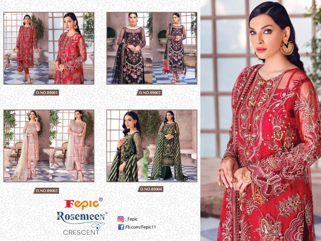 Rosemeen Cresent Pakistani Concept Salwar Suits By Fepic At Wholesale Rate In Surat