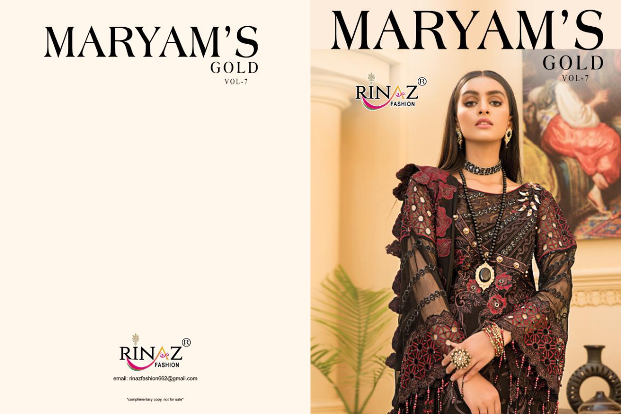 Maryam?s Gold Vol-07 Pakistani Concept Salwar Suits By Rinaz Fashion At Wholesale Rate In Surat