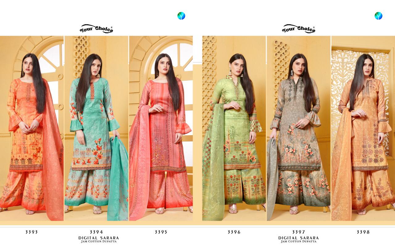 Your Choice Presents Digital Sarara Salwar Suits Wholesale Rate In Surat