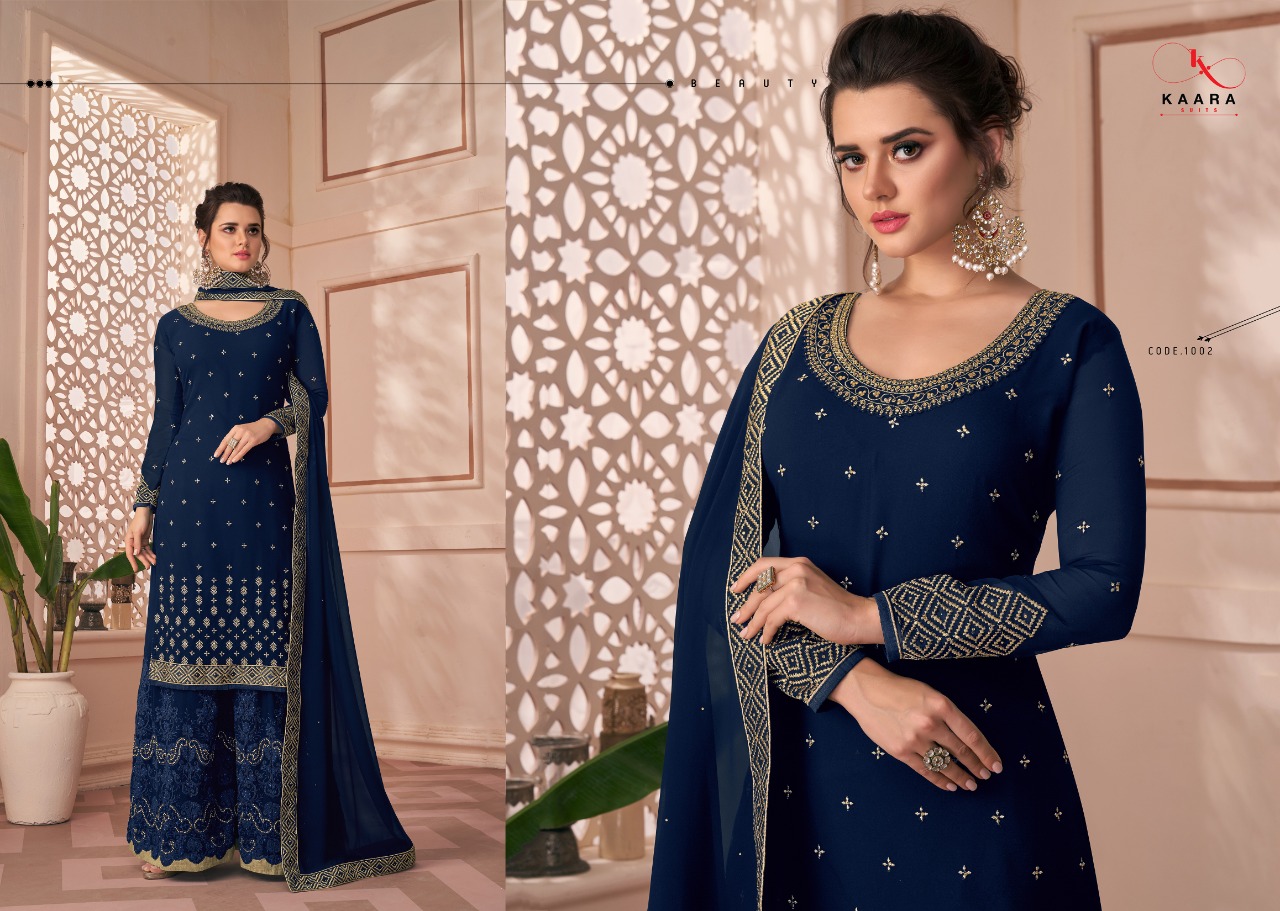 Firdous 1001-1004 Fancy Sharara Casual Wear Salwar Suits By Kaara Suits At Wholesale Rate In Surat