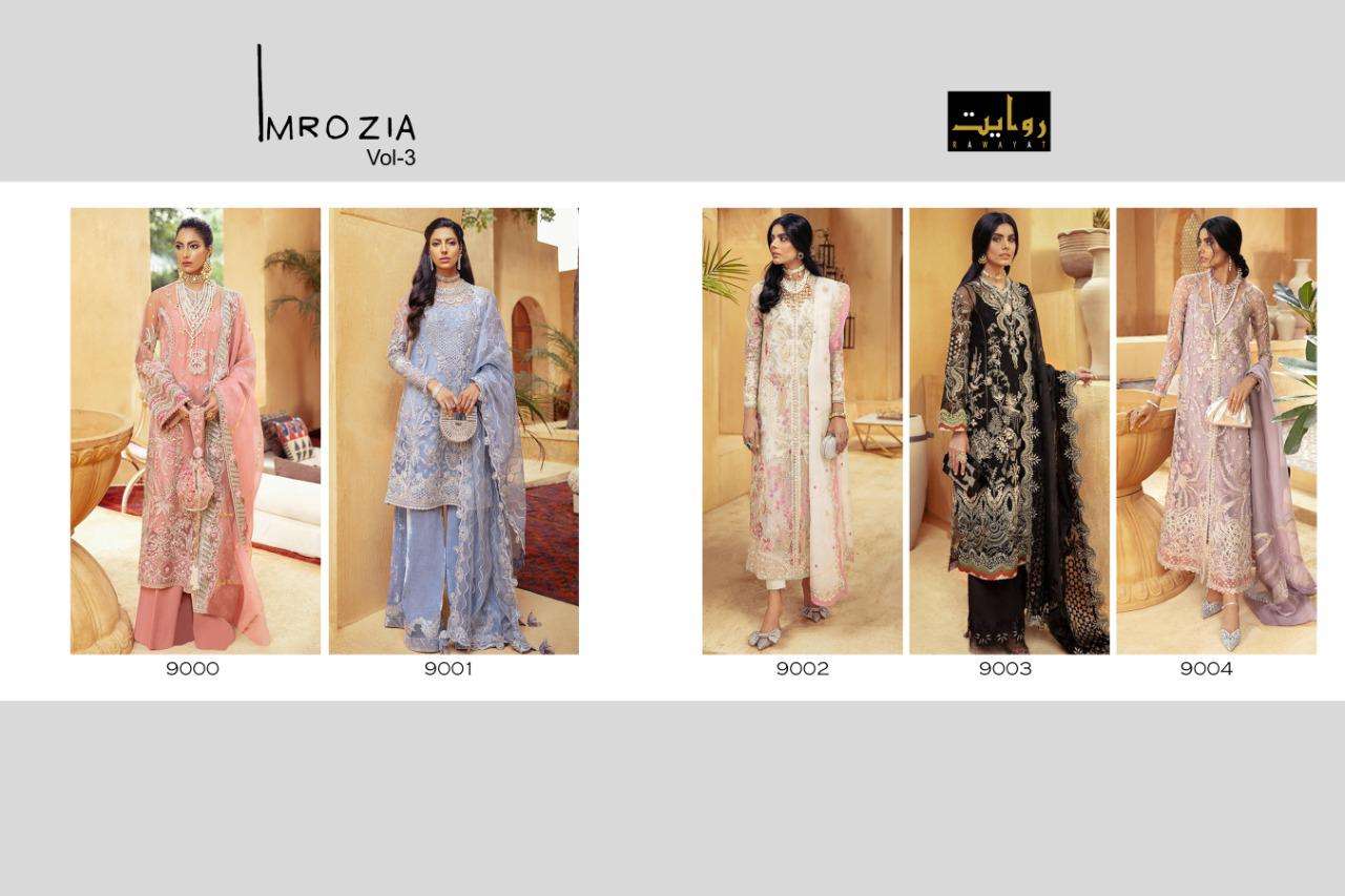  Rawayat Presents Imrozia Vol-3 Designer Suits Pakistani suit wholesale rate in Surat- Sai Dresses