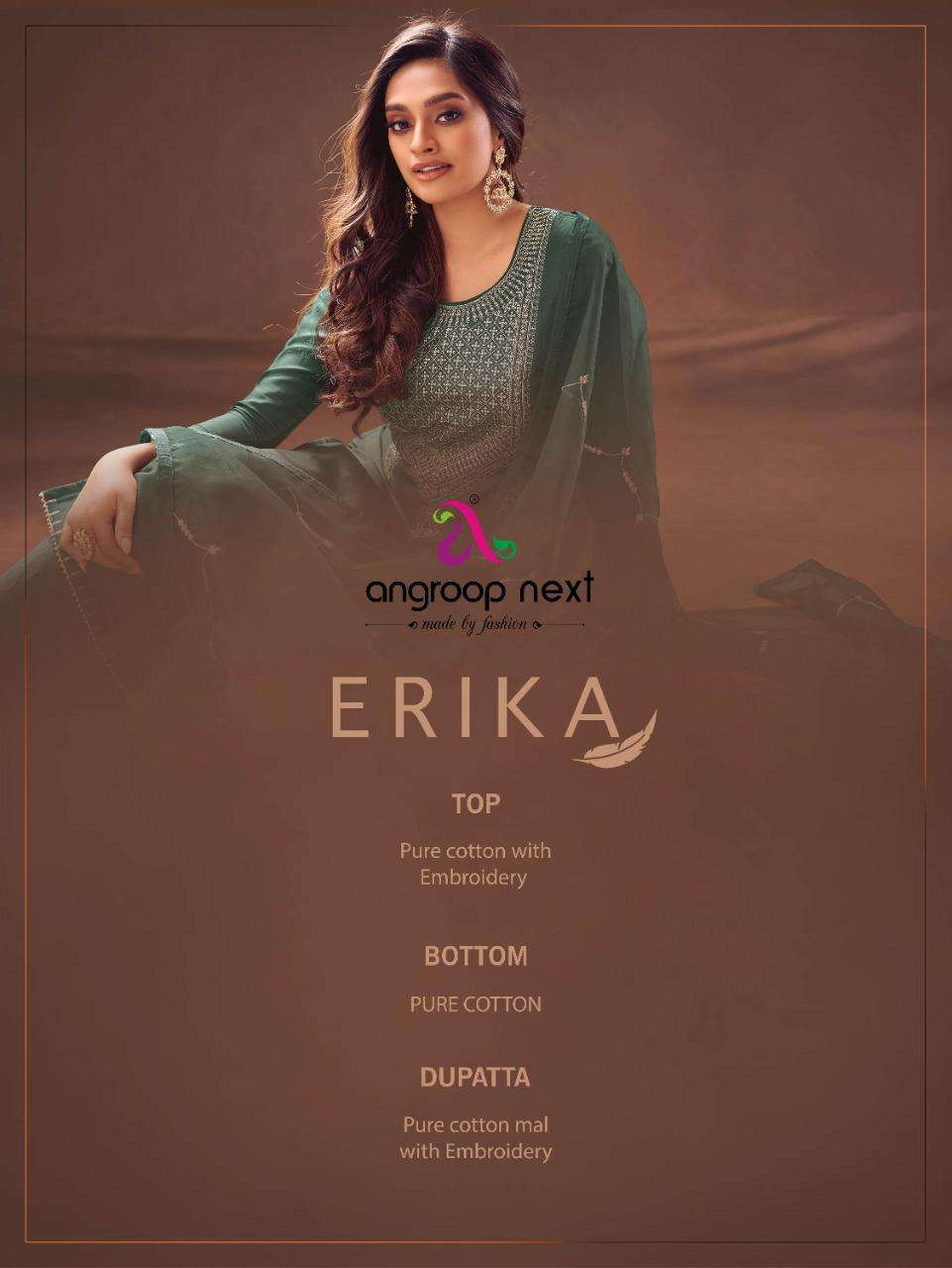 Erika Casual Wear Stylish Cotton Salwar Suits By Angroop Plus At Wholesale Rate In Surat