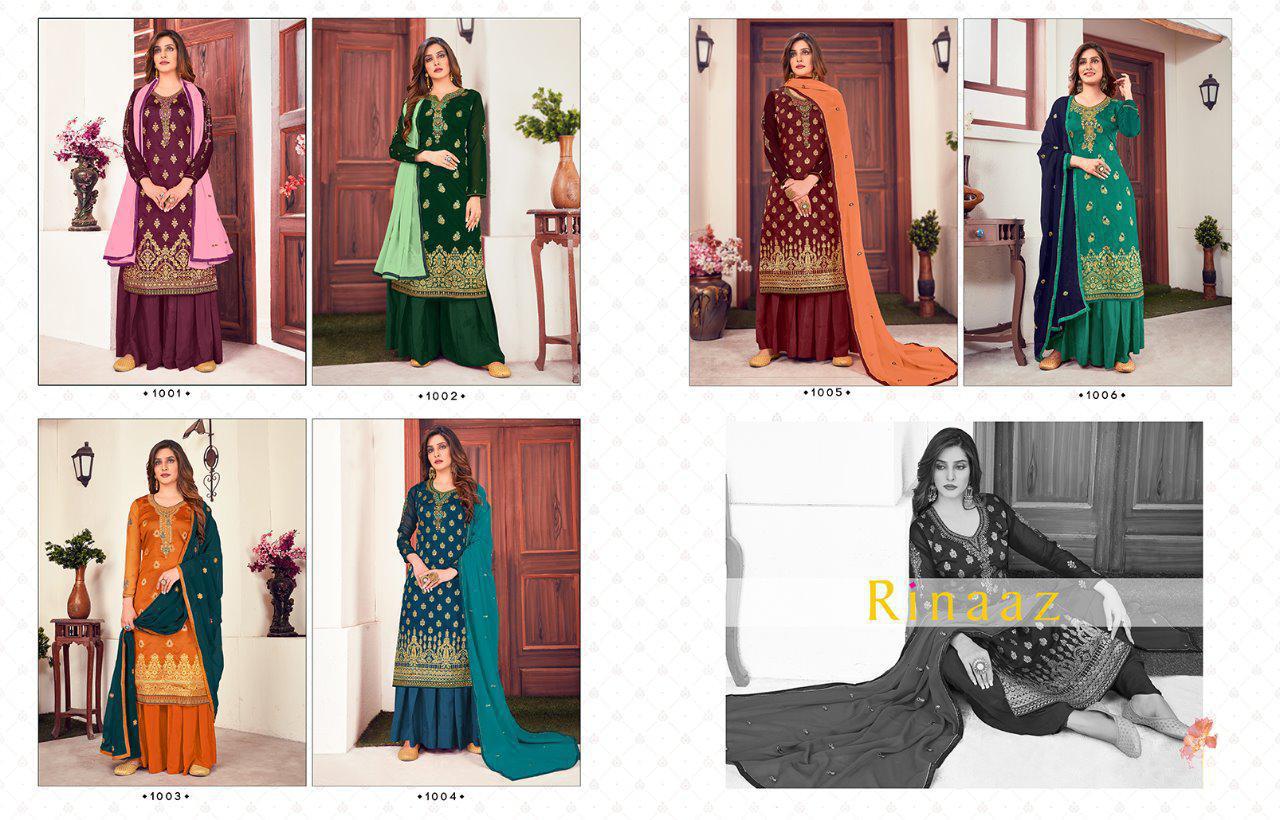 Rinaaz Meenakari Jacquard With Handwork Salwar Suits By Aarav Trends At Wholesale Rate In Surat