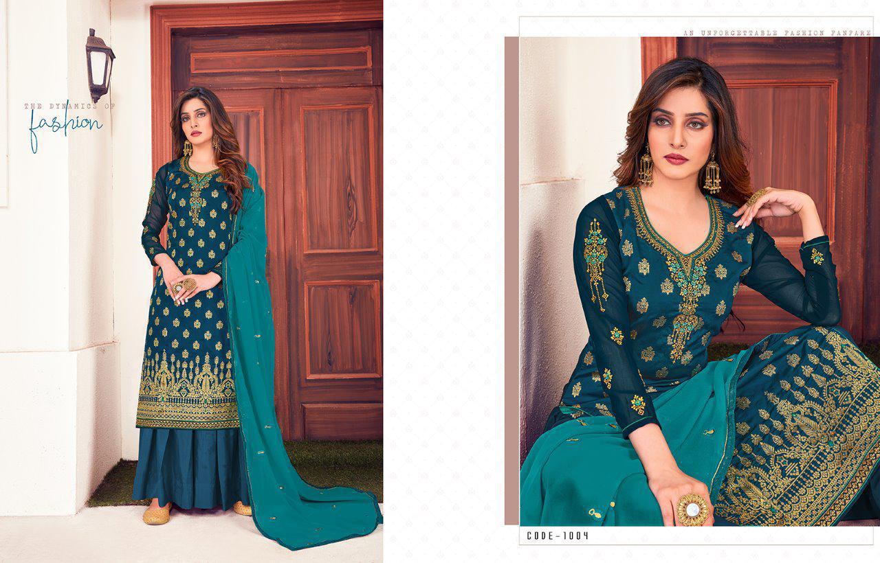Rinaaz Meenakari Jacquard With Handwork Salwar Suits By Aarav Trends At Wholesale Rate In Surat