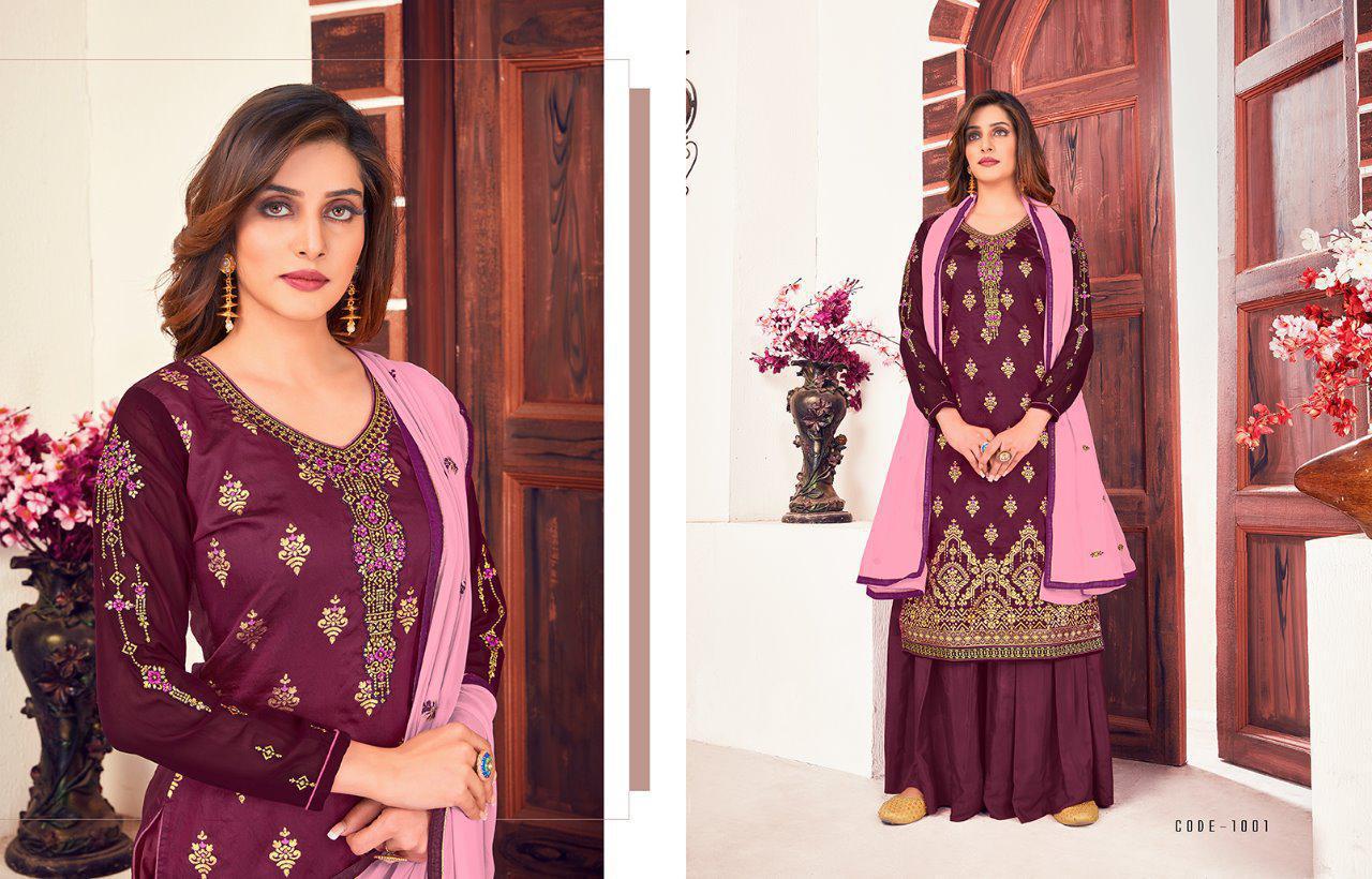 Rinaaz Meenakari Jacquard With Handwork Salwar Suits By Aarav Trends At Wholesale Rate In Surat