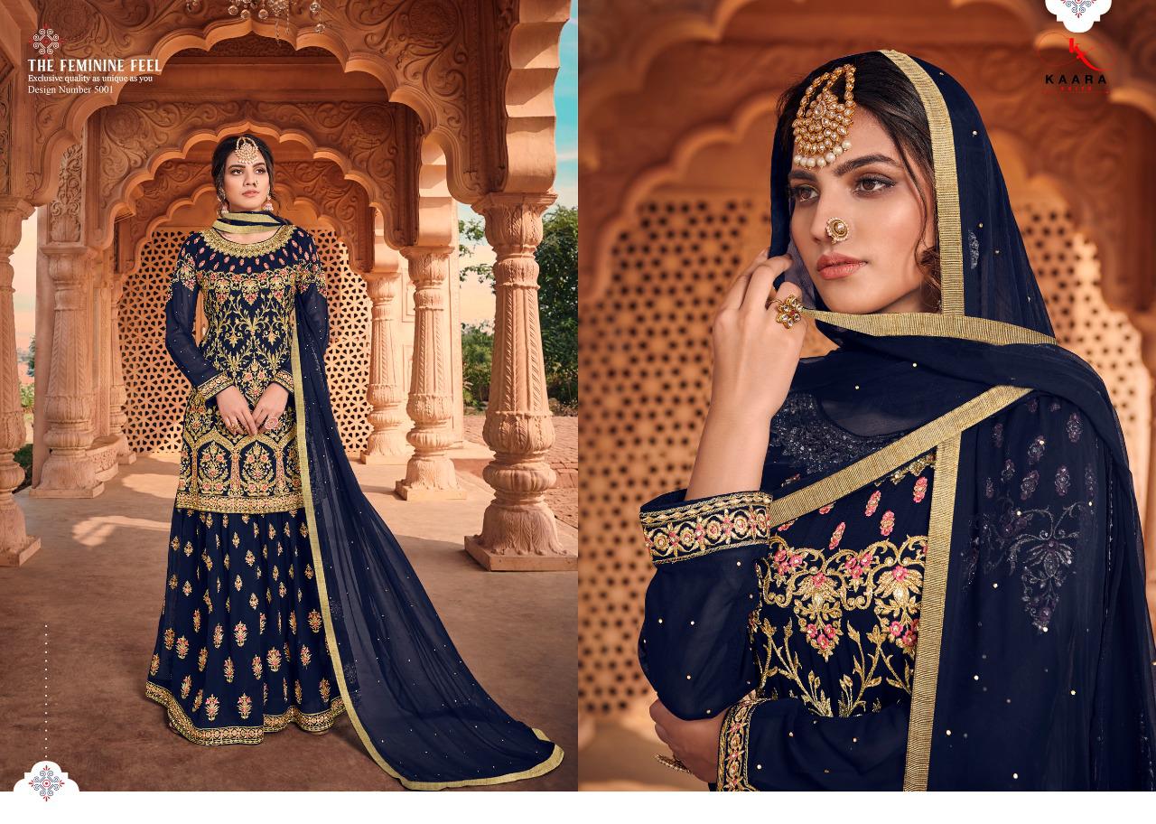 Nazakat Vol-7 Heavy Embroidery Georgette Salwar Suits By Kaara Suits At Wholesale Rate In Surat