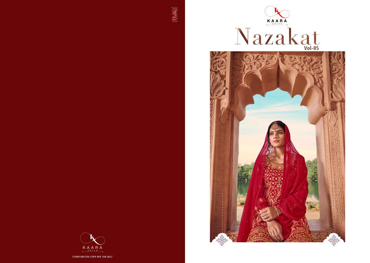 Nazakat Vol-7 Heavy Embroidery Georgette Salwar Suits By Kaara Suits At Wholesale Rate In Surat