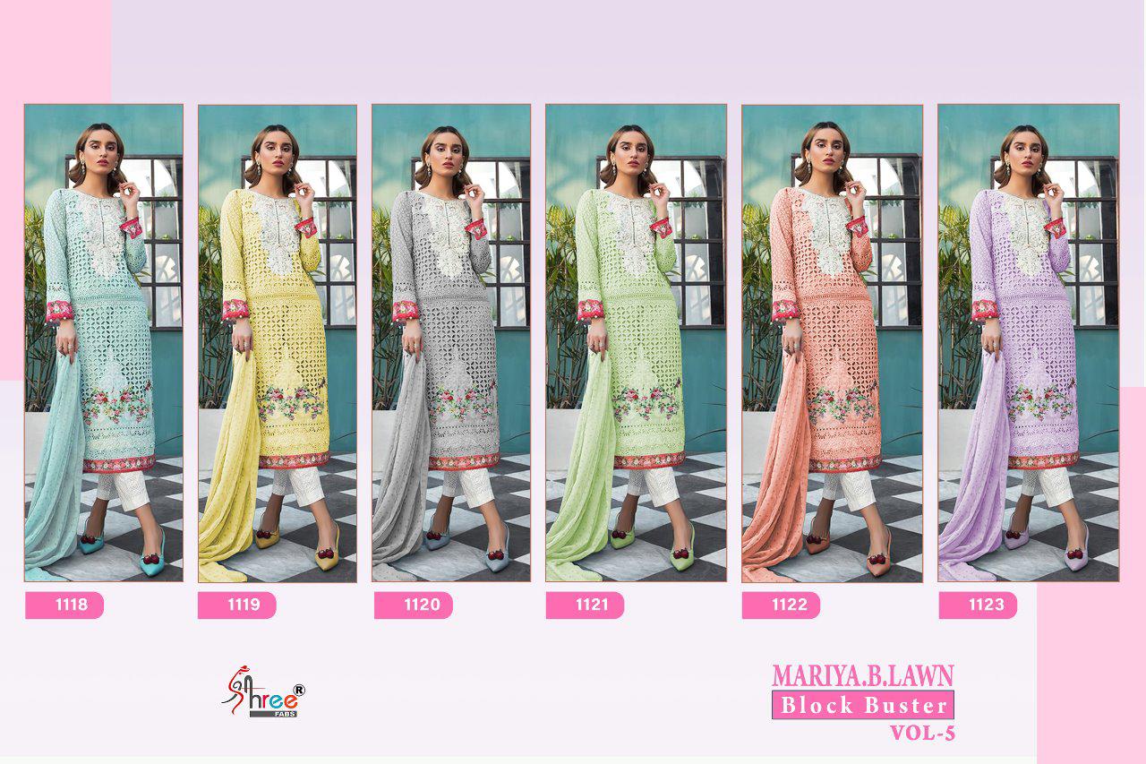 Maria B Lawn Nx Block Buster Vol-05 Salwar Suits  By Shree Fabs At Wholesale Rate In Surat
