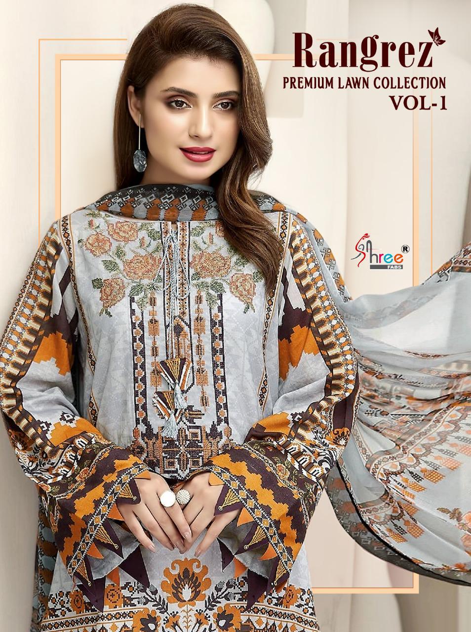 Rangrez Premium Lawn Collection Vol-1 Pure Lawn Salwar Kameez By Shree Fabs At Wholesale Rate In Surat