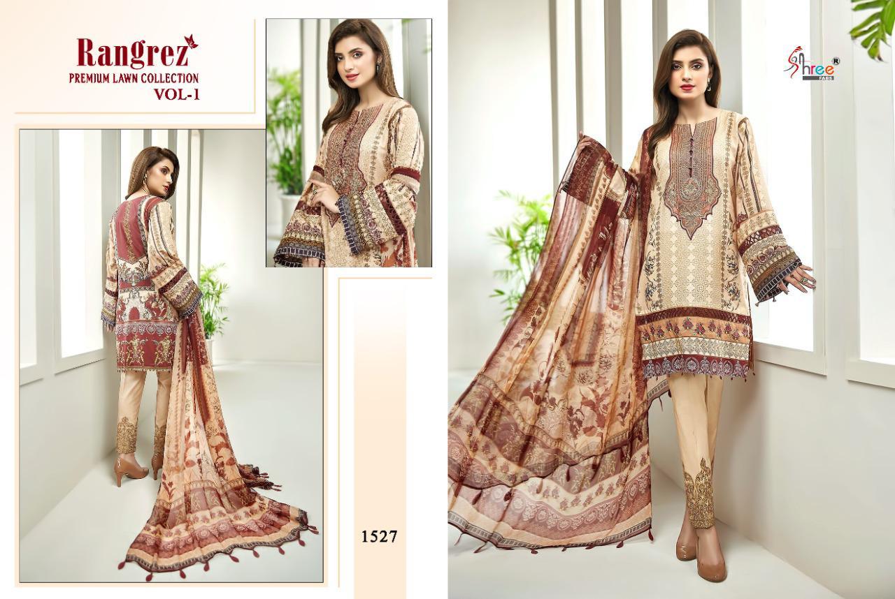 Rangrez Premium Lawn Collection Vol-1 Pure Lawn Salwar Kameez By Shree Fabs At Wholesale Rate In Surat