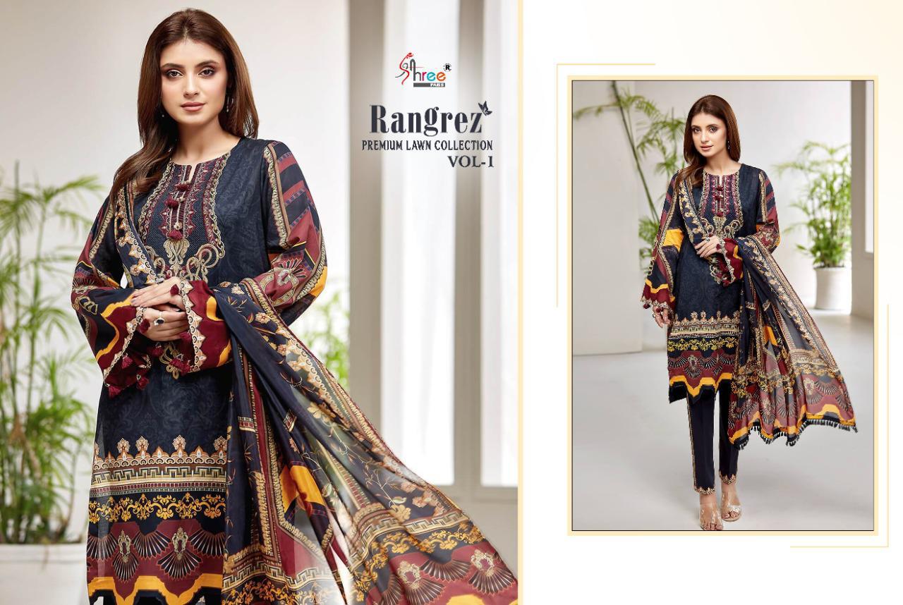 Rangrez Premium Lawn Collection Vol-1 Pure Lawn Salwar Kameez By Shree Fabs At Wholesale Rate In Surat