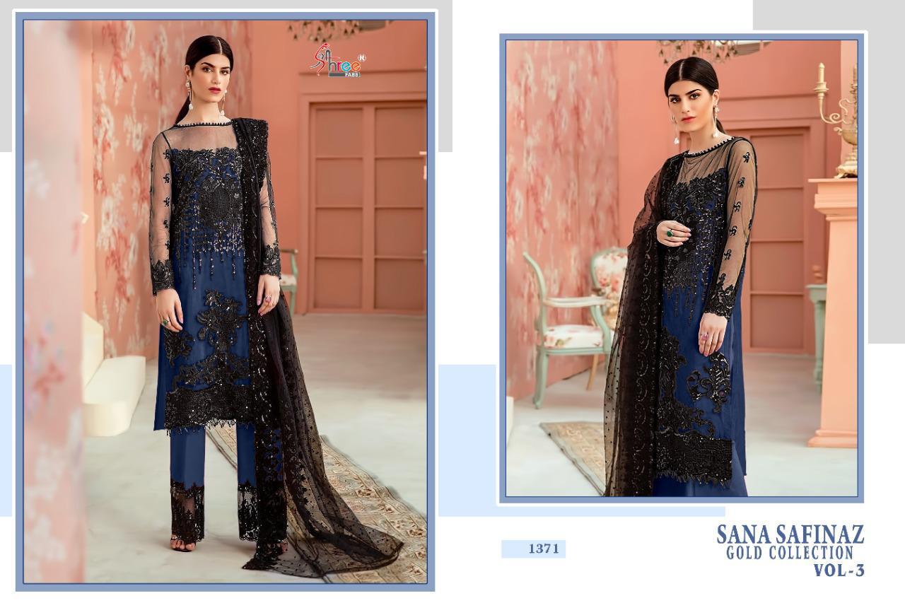 Shree Fabs Introdusing Sana Safinaz Gold Collection Vol 3  Net With Embroidery Pakistani Suits