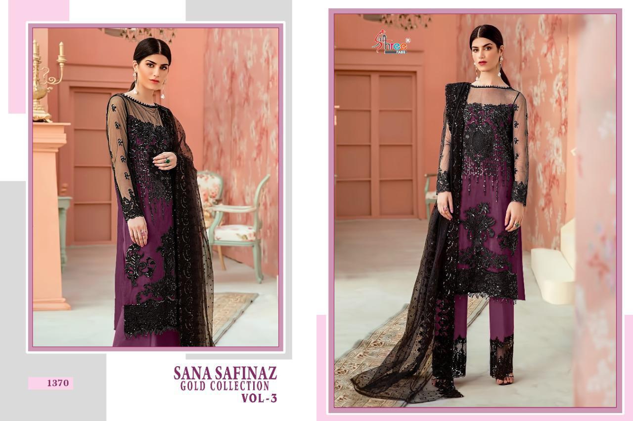 Shree Fabs Introdusing Sana Safinaz Gold Collection Vol 3  Net With Embroidery Pakistani Suits