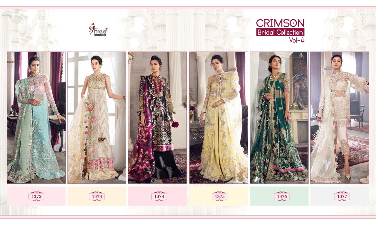 Shree Fabs Introdusing Crimson Bridal Collection Vol-4 1372-1377 New Catalog Wholesale Rate Surat