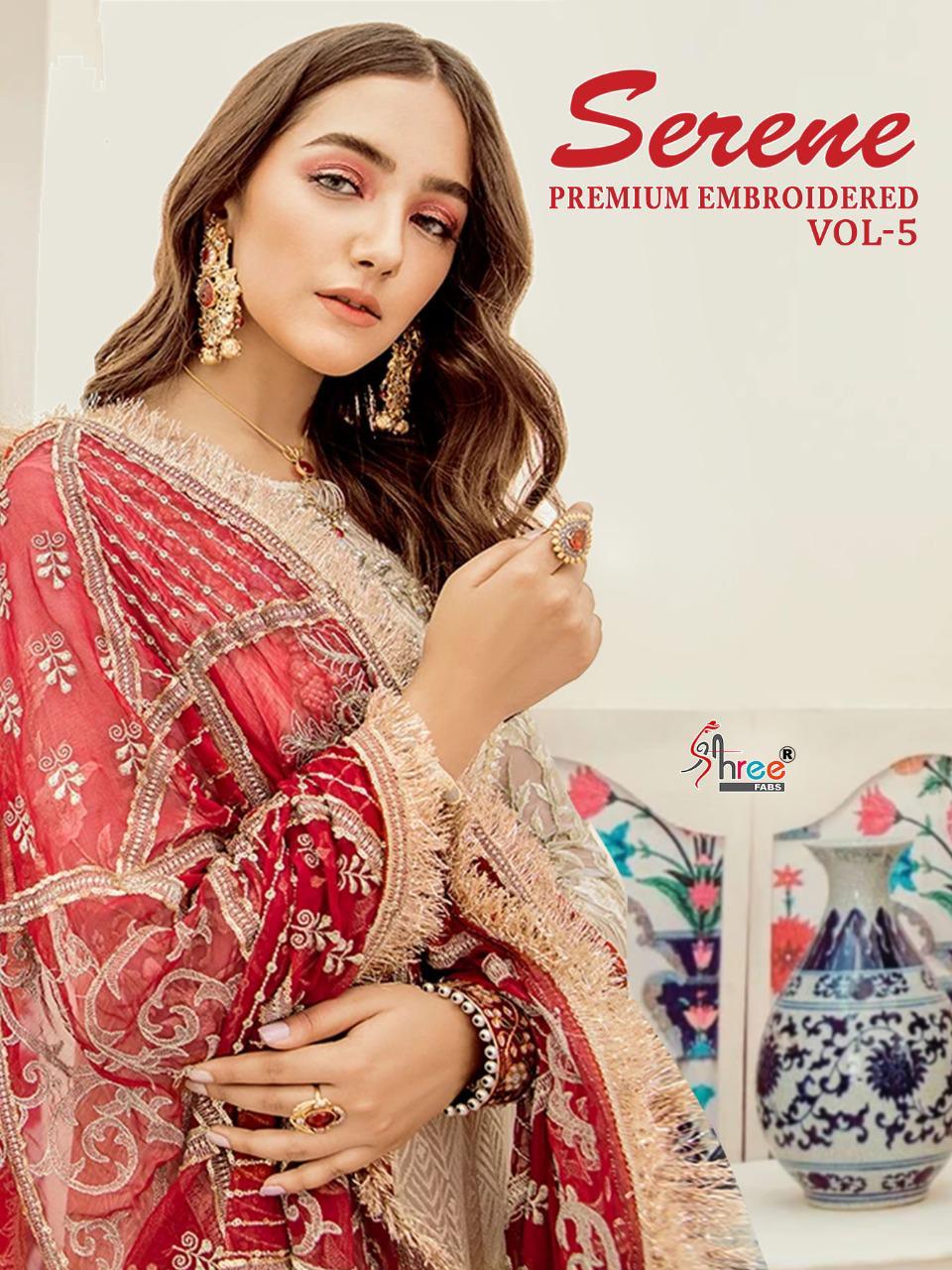 Serene Premium Embroidered Vol-05 Pakistani Suits By Shree Fabs  At Wholesale Rate In Surat