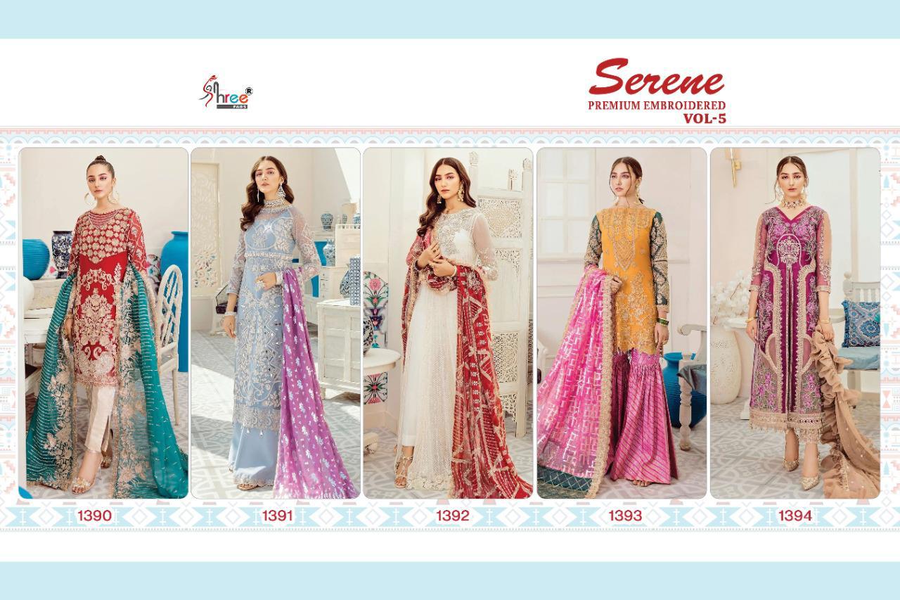 Serene Premium Embroidered Vol-05 Pakistani Suits By Shree Fabs  At Wholesale Rate In Surat