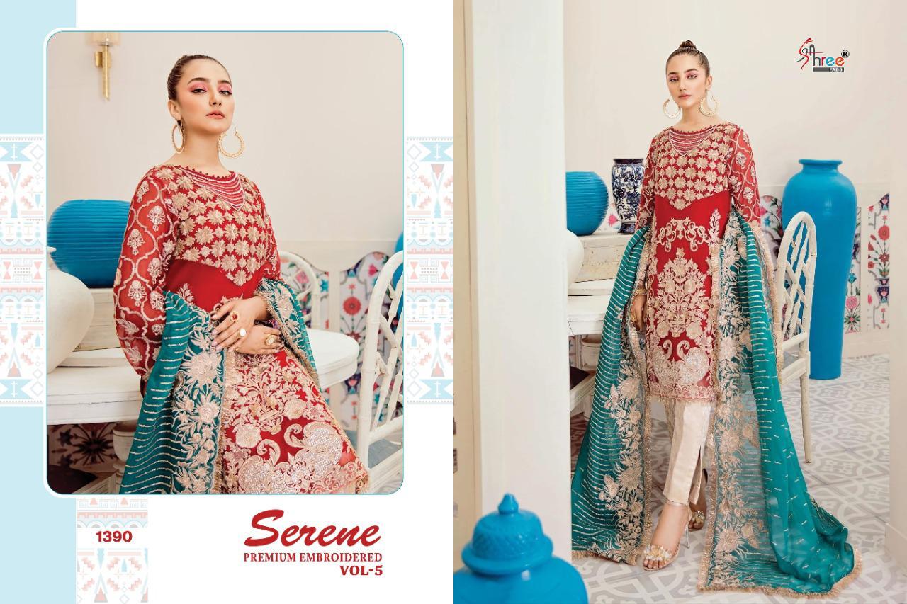 Serene Premium Embroidered Vol-05 Pakistani Suits By Shree Fabs  At Wholesale Rate In Surat