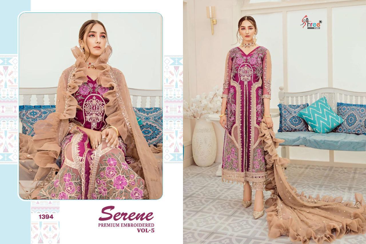Serene Premium Embroidered Vol-05 Pakistani Suits By Shree Fabs  At Wholesale Rate In Surat