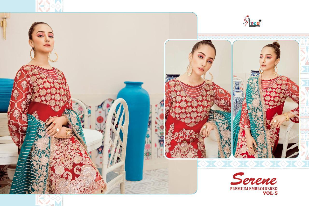 Serene Premium Embroidered Vol-05 Pakistani Suits By Shree Fabs  At Wholesale Rate In Surat