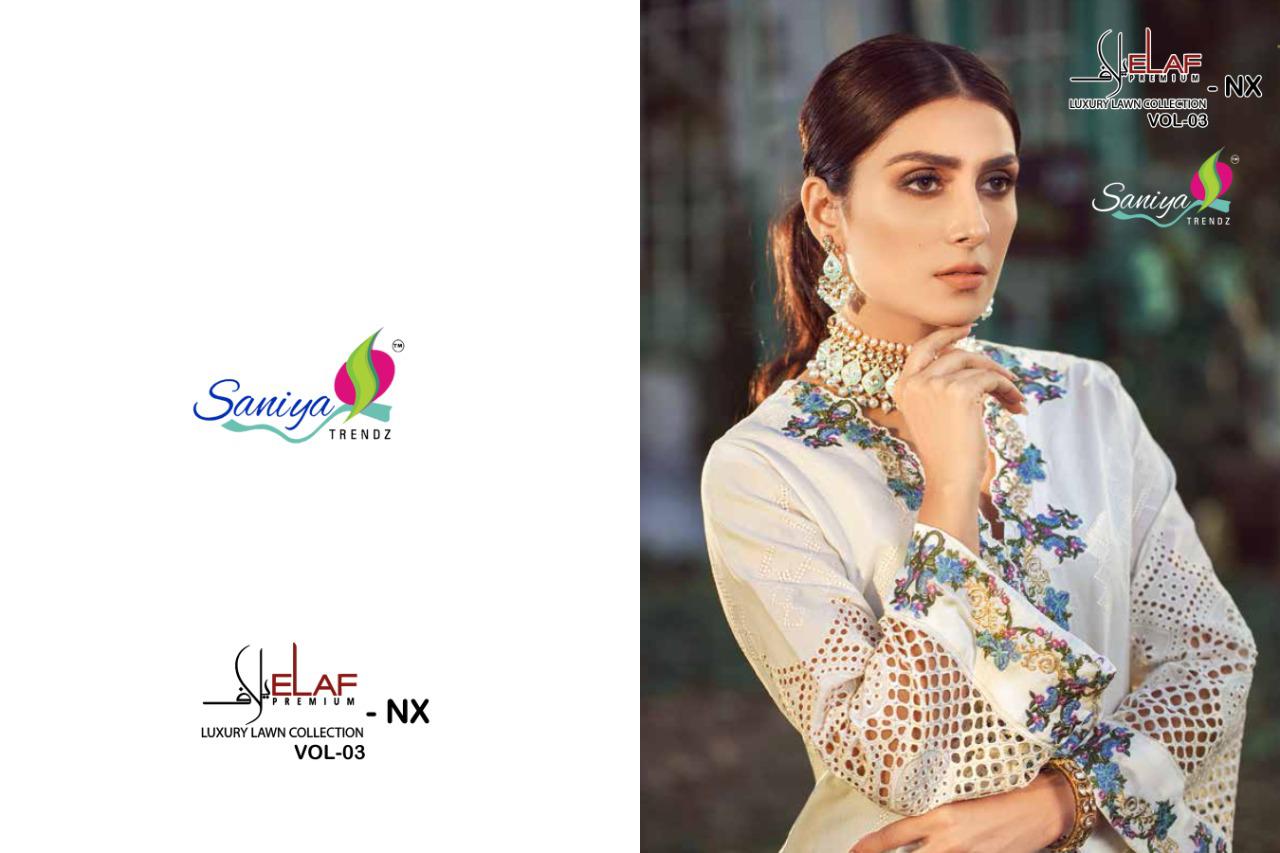 Elaaf Vol-03 Nx  Premium Collection Of Pakistani Suits By Saniya Trends At Wholesale Rate In Surat