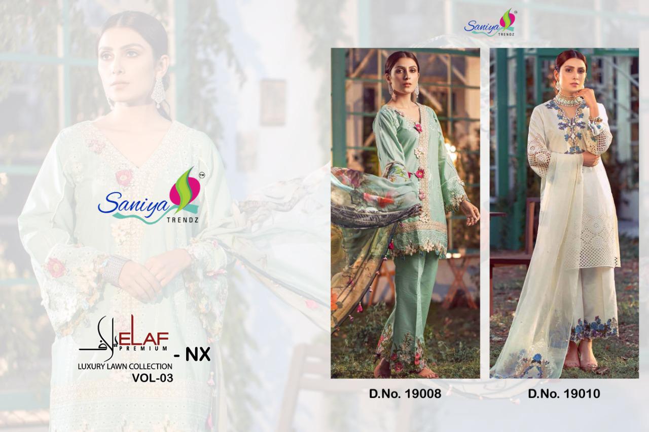 Elaaf Vol-03 Nx  Premium Collection Of Pakistani Suits By Saniya Trends At Wholesale Rate In Surat
