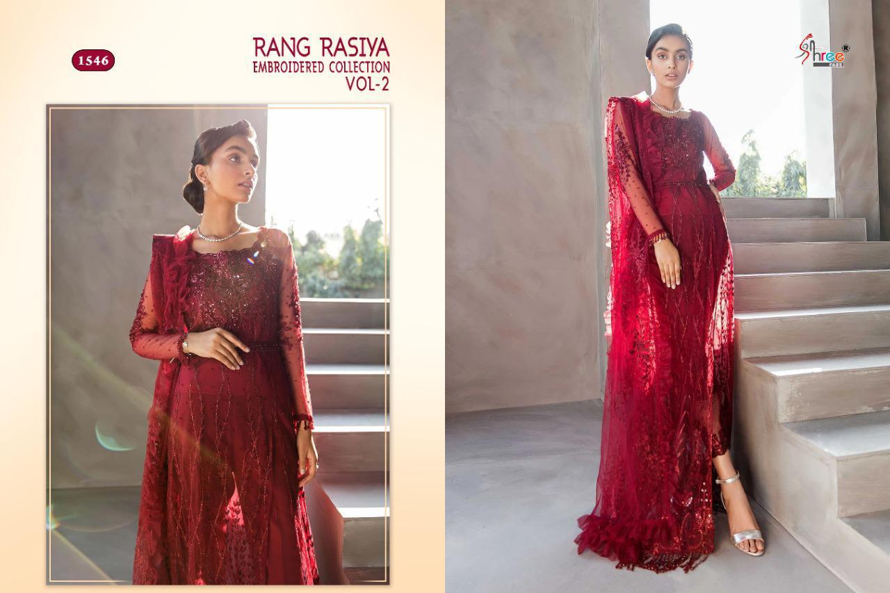 Rang Rasiya Embroidered Collection Vol-02 Net Designer Salwar Kameez By Shree Fabs At Whoelsale Rate In Surat