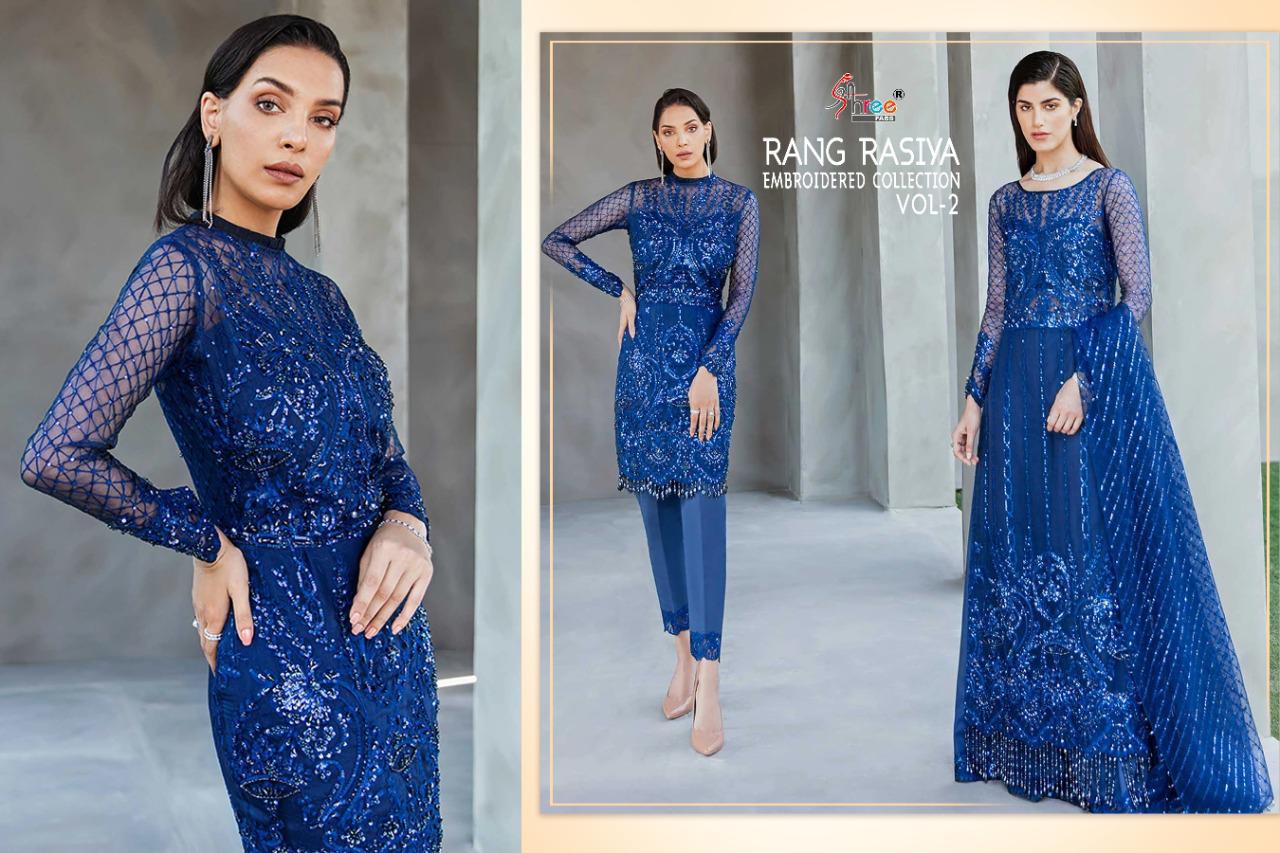 Rang Rasiya Embroidered Collection Vol-02 Net Designer Salwar Kameez By Shree Fabs At Whoelsale Rate In Surat