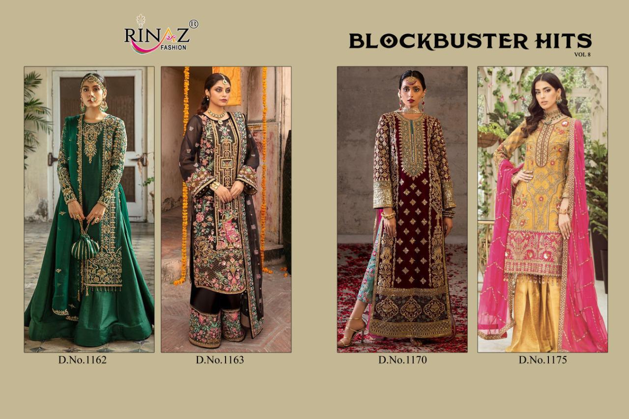 Block Buster Vol-8 Premium Collection Of Pakistani Suits By Rinaz Fashion At Wholesale Rate In Surat
