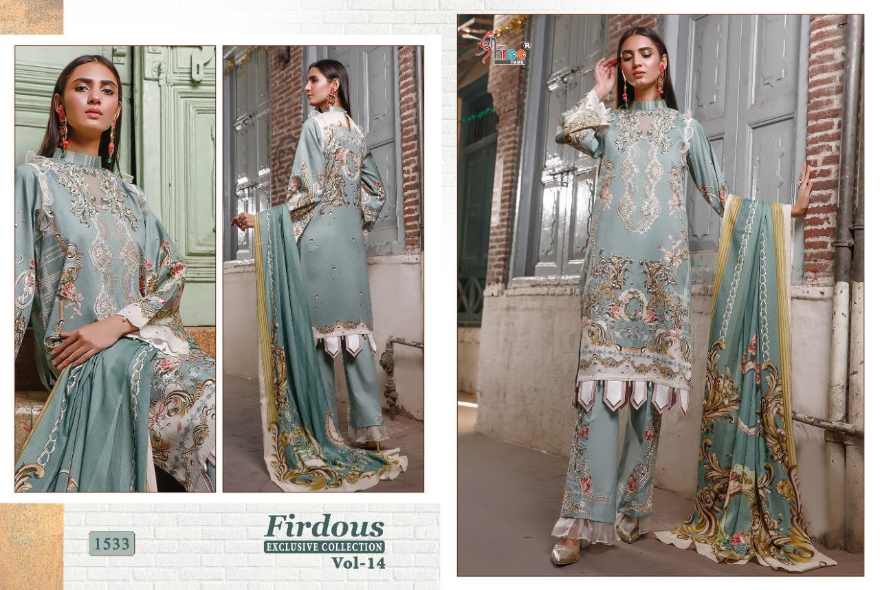 Firdous Exclusive Collection Vol- 14 Pakistani Concept Suits By Shree Fabs At Wholesale Rate In Surat