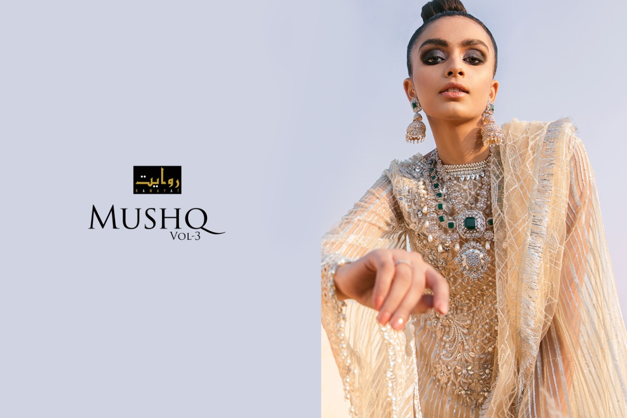 Mushq Vol-03 Salwar Suits Luxury Coleection Of 2021 By Rawayat At Wholesale Rate In Surat