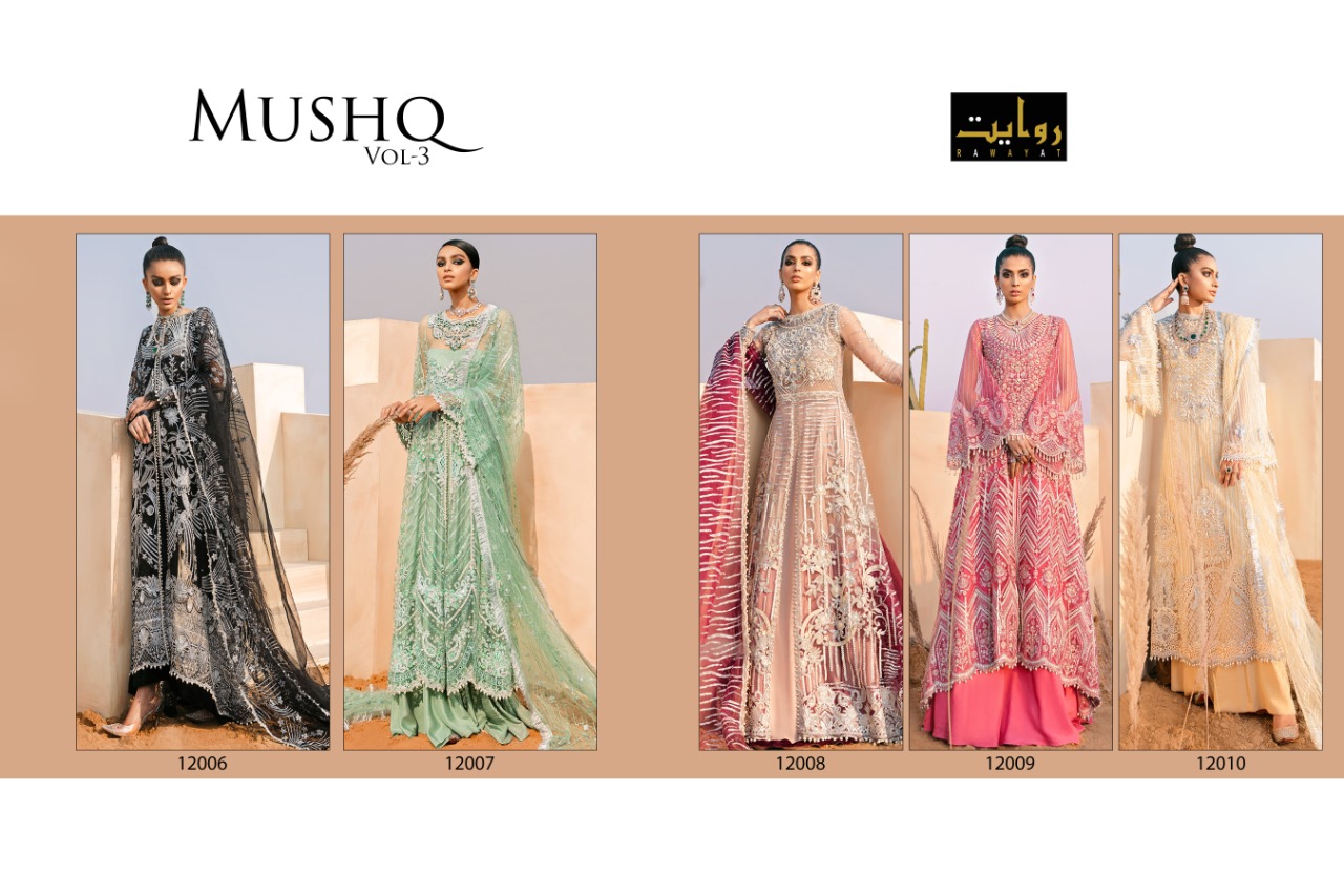 Mushq Vol-03 Salwar Suits Luxury Coleection Of 2021 By Rawayat At Wholesale Rate In Surat