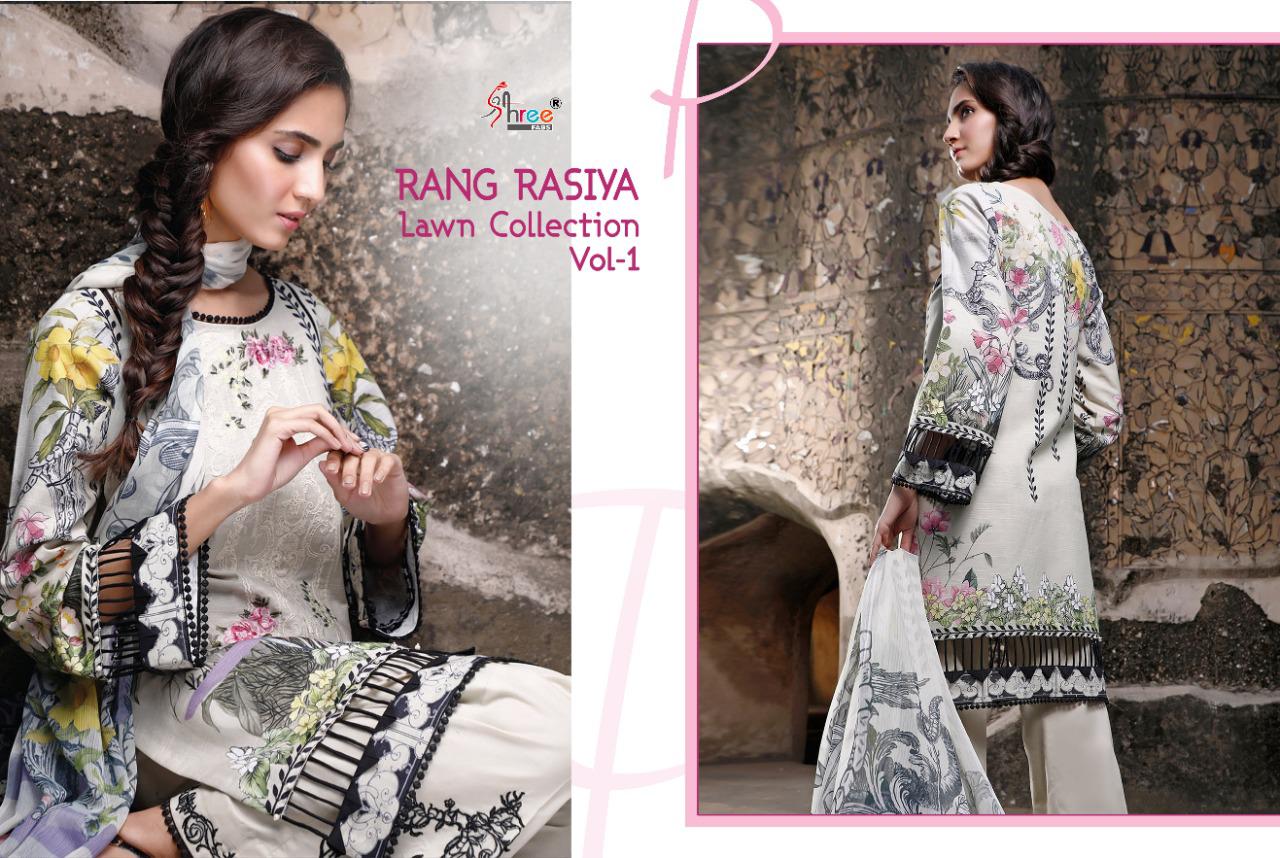 Rangrasiya Lawn Collection-01 Pure Cotton Designer Salwar Suits By Shree Fabs At Wholesale Rate In Surat