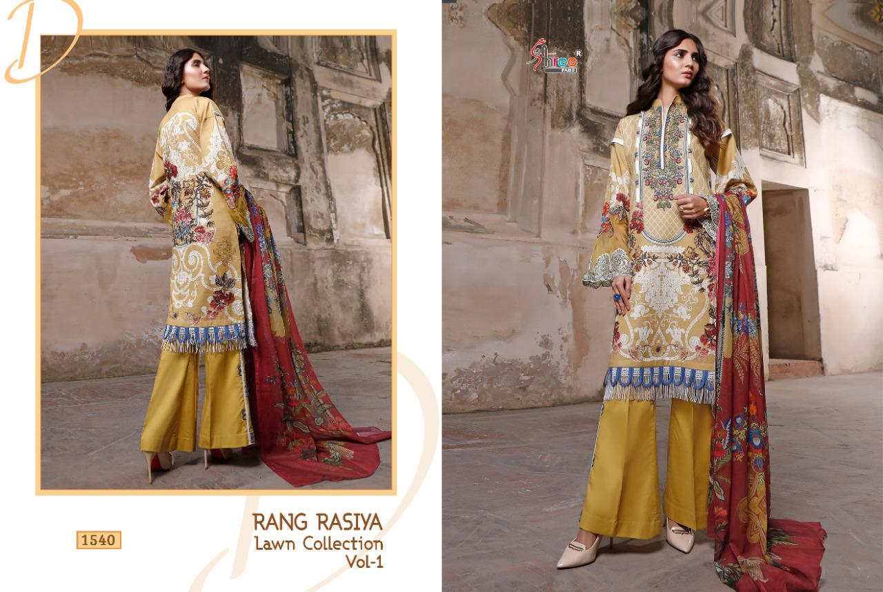 Rangrasiya Lawn Collection-01 Pure Cotton Designer Salwar Suits By Shree Fabs At Wholesale Rate In Surat