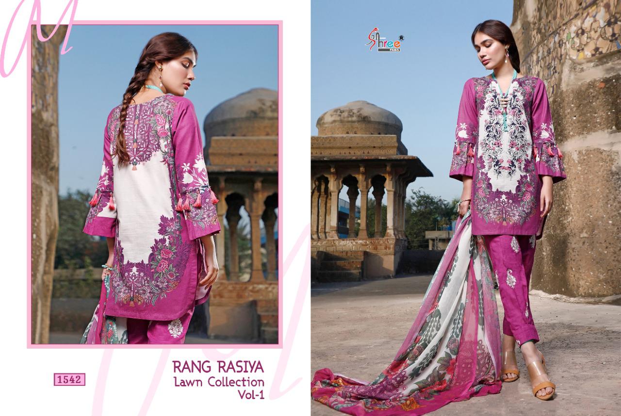Rangrasiya Lawn Collection-01 Pure Cotton Designer Salwar Suits By Shree Fabs At Wholesale Rate In Surat