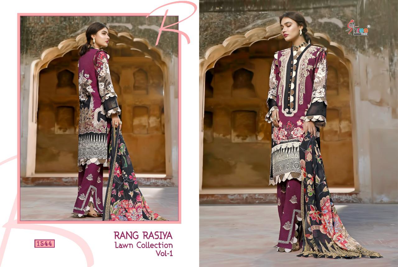 Rangrasiya Lawn Collection-01 Pure Cotton Designer Salwar Suits By Shree Fabs At Wholesale Rate In Surat