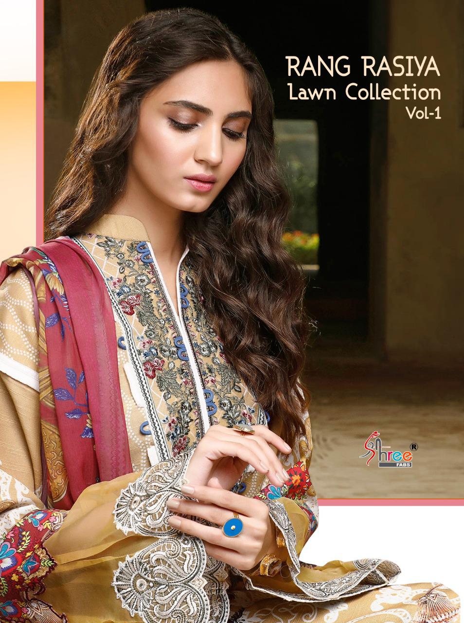Rangrasiya Lawn Collection-01 Pure Cotton Designer Salwar Suits By Shree Fabs At Wholesale Rate In Surat