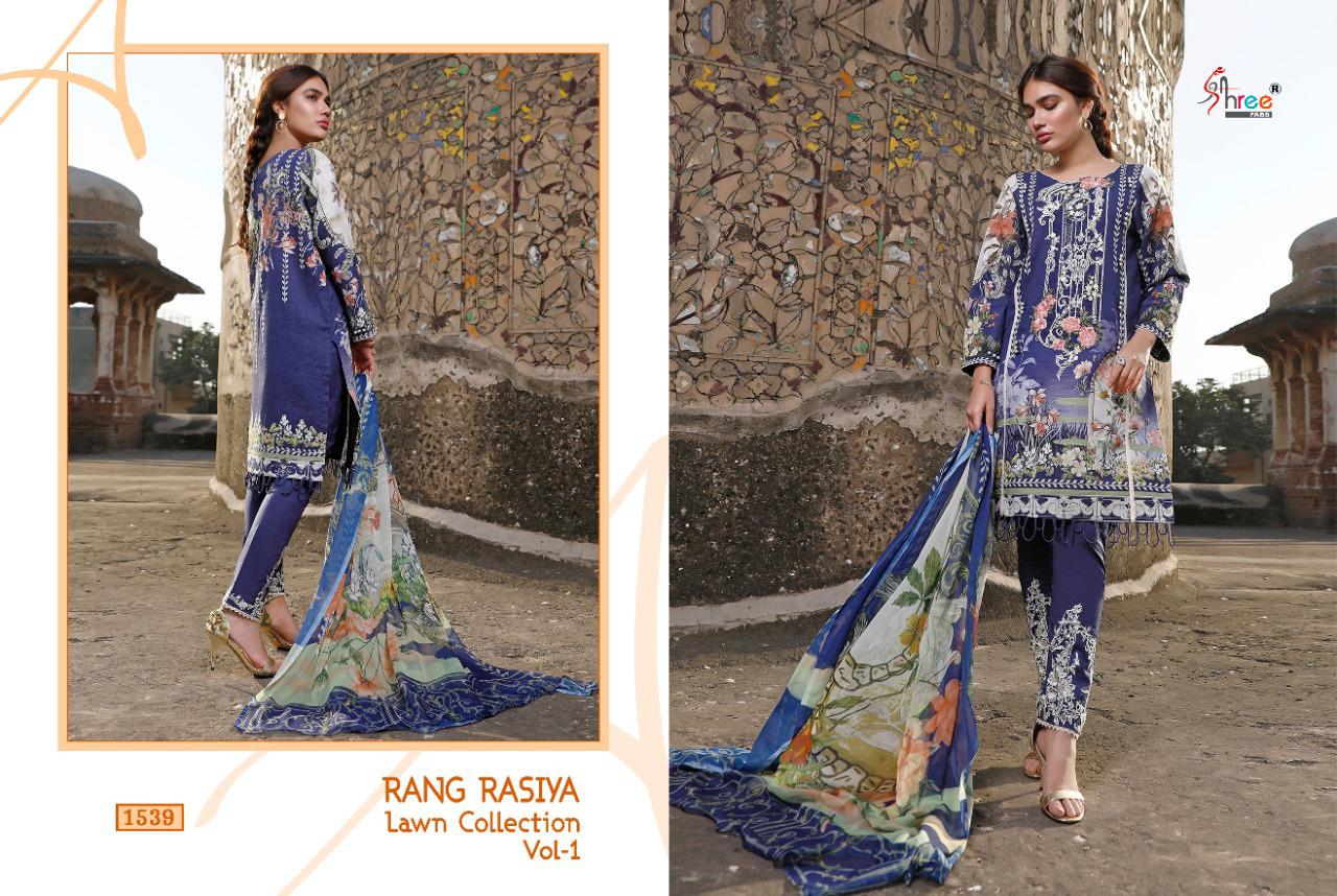 Rangrasiya Lawn Collection-01 Pure Cotton Designer Salwar Suits By Shree Fabs At Wholesale Rate In Surat