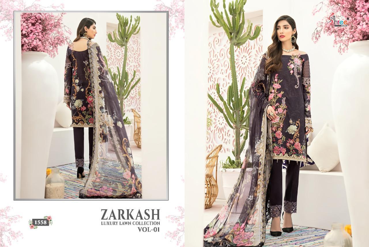 Zarkash Luxury Lawn Collection Vol-01 Designer Salwar Suits By Shree Fabs At Wholesale Rate In Surat