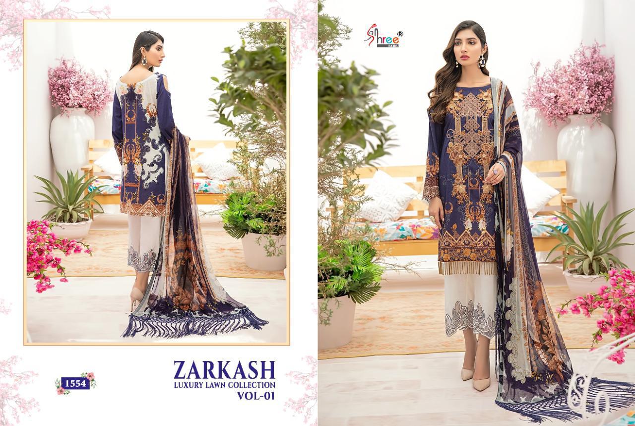 Zarkash Luxury Lawn Collection Vol-01 Designer Salwar Suits By Shree Fabs At Wholesale Rate In Surat