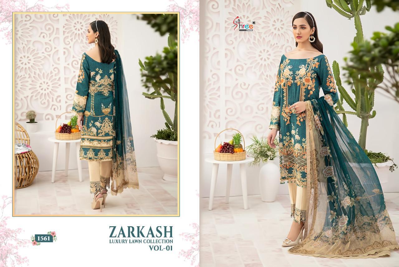 Zarkash Luxury Lawn Collection Vol-01 Designer Salwar Suits By Shree Fabs At Wholesale Rate In Surat