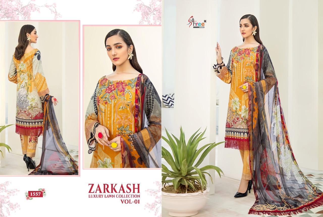 Zarkash Luxury Lawn Collection Vol-01 Designer Salwar Suits By Shree Fabs At Wholesale Rate In Surat
