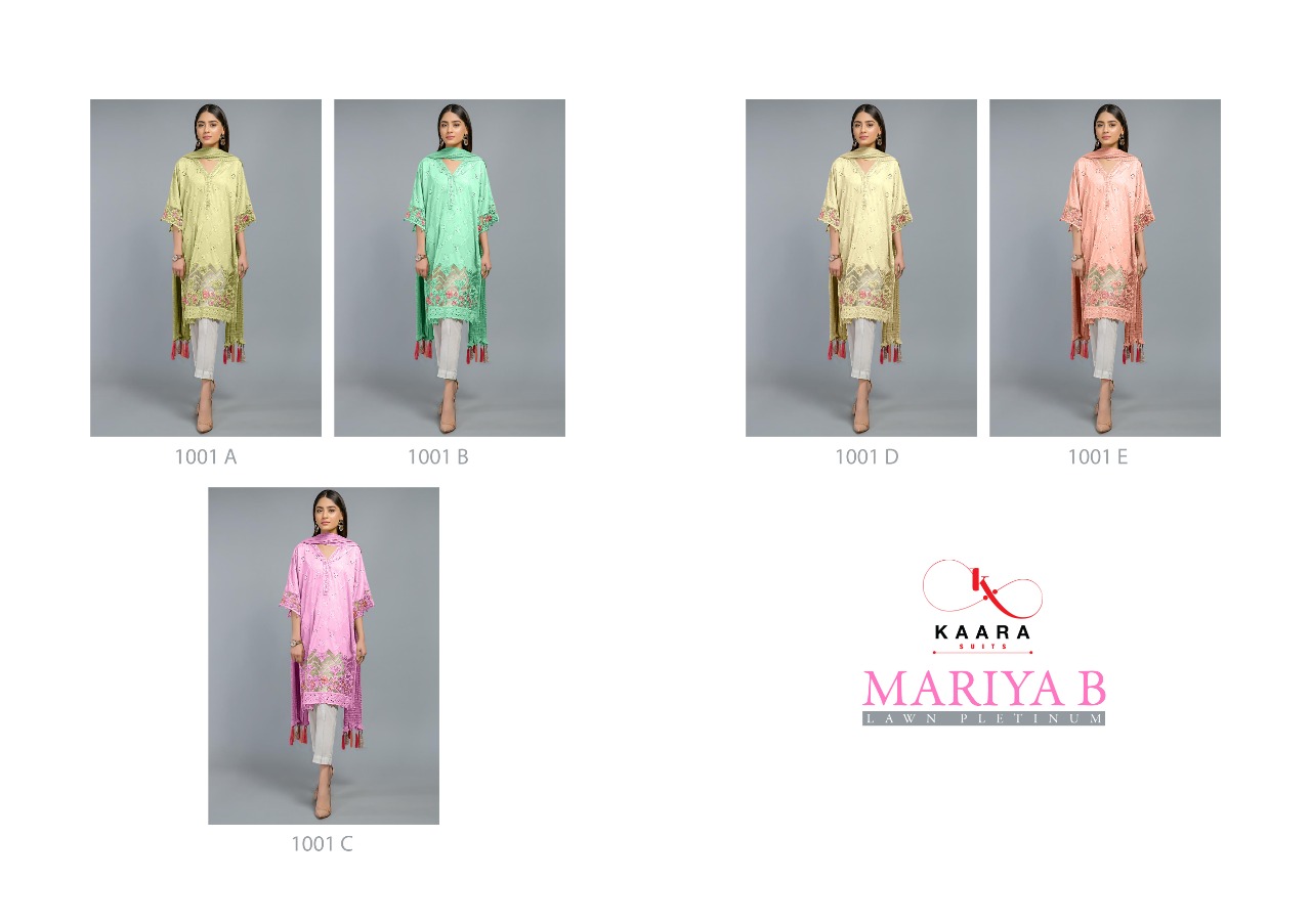 Maria B Lawn Platinum Pure Cotton Pakistani Concept Salwar Suits By Kaara Suits At Wholesale Rate In Surat