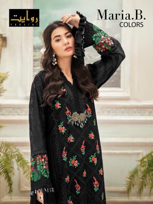 Rawayat Presents Maria B Chiffon Eid (colors) Collection 2020 Georgette Attractive Embroidery Dress Material Wholesale Rate In Surat