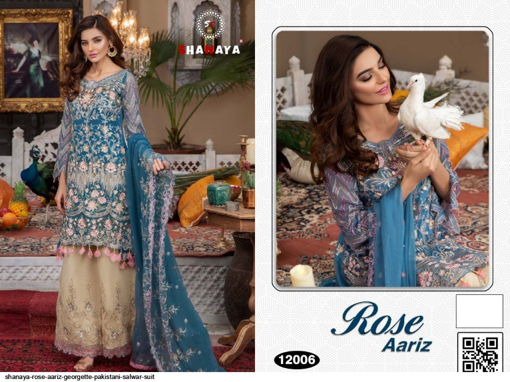 Rose Aariz Pakistani Concept Georgette Salwar Suits By Shanaya Fashion At Wholesale Rate In Surat