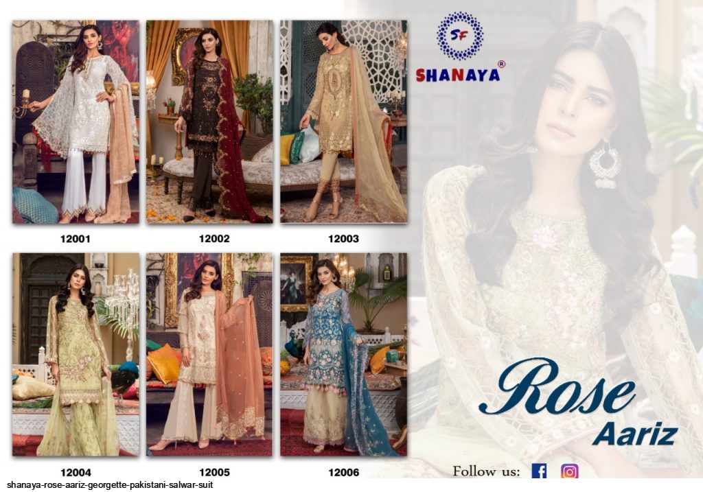 Rose Aariz Pakistani Concept Georgette Salwar Suits By Shanaya Fashion At Wholesale Rate In Surat